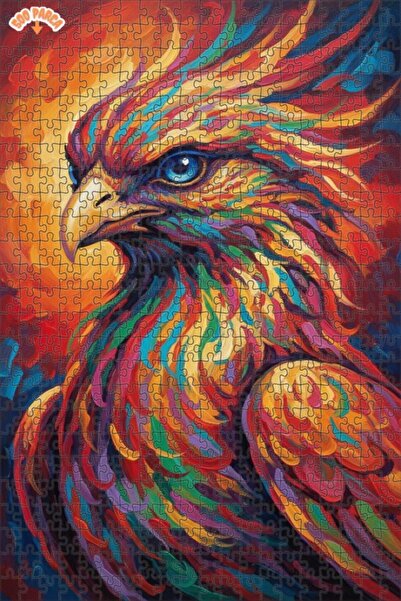 Esranın Dünyası لغز خشبي بإطار مزدوج الطبقات بمظهر لوحة زيتية لطائر الفينيق ا...