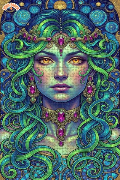 Esranın Dünyası Magical Woman Portrait Oil Painting Look Double Layer Framed ...