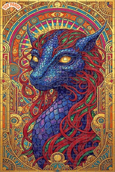 Esranın Dünyası Majestic Dragon Art Double Layer Framed Wooden Puzzle 250 Pie...