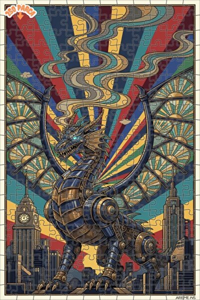 Esranın Dünyası Steam Mechanical Dragon Double Layer Framed Wooden Puzzle 250...
