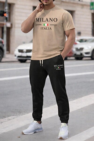 zeag Men's Milano Printed Tracksuit T-Shirt Set