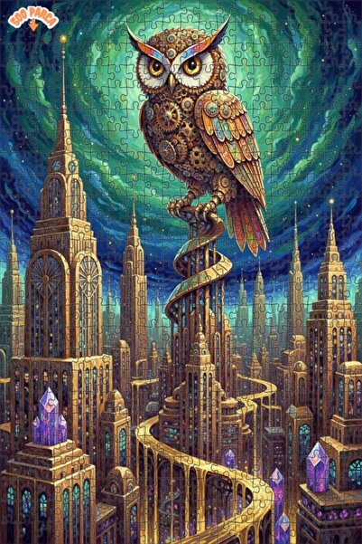 Esranın Dünyası Mechanical Owl City Oil Painting Lookalike Double-Layer Frame...