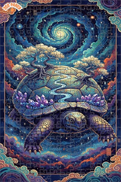 Esranın Dünyası لغز السلحفاة الكونية العملاقة الخشبي المكون من مزدوج الطبقات ...