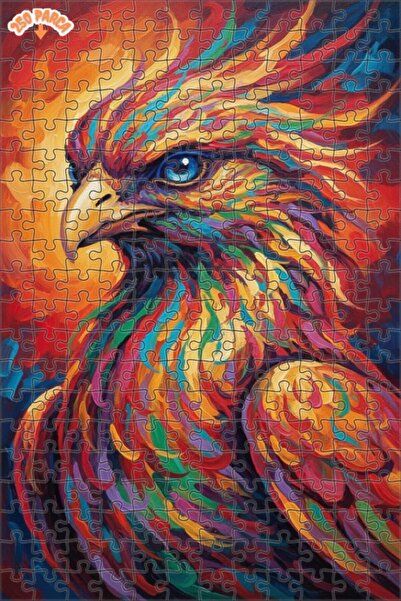 Esranın Dünyası لغز خشبي بإطار مزدوج الطبقات بمظهر لوحة زيتية لطائر الفينيق ا...