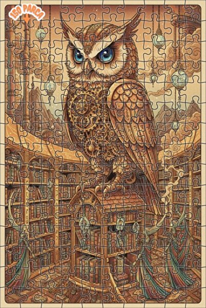 Esranın Dünyası Mechanical Owl Art Double Layer Framed Wooden Puzzle 150 Piec...