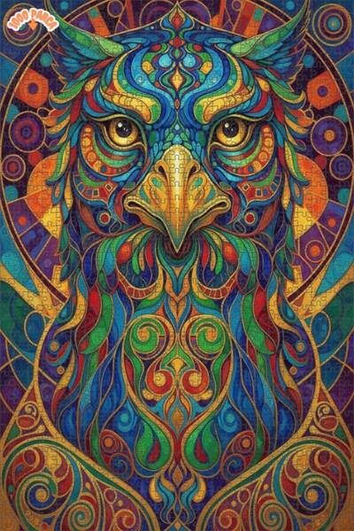 Esranın Dünyası لغز خشبي ملون رائع من ساند فن آرت مزدوج الطبقات قطعة 70x50