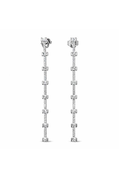 neslyaccessories Long white zircon stone earrings
