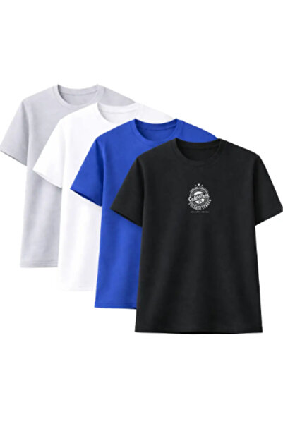 Sweetline 4-Pack Unisex Oversized California Printed T-Shirts – Grey, White, ...