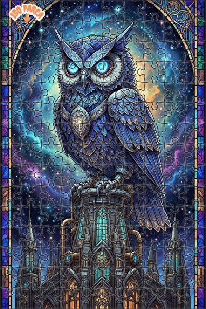 Esranın Dünyası Magical Sky Beauty Owl Art Double-Layer Framed Wooden Puzzle ...