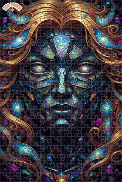 Esranın Dünyası Space Queen Oil Painting Look Double Layer Framed Wooden Puzz...