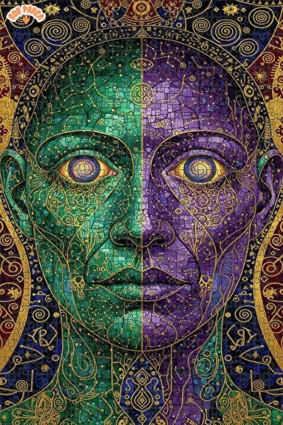 Esranın Dünyası لغز خشبي مصور للوجه السحري مكون من مزدوج الطبقات إطارًا 500 ق...