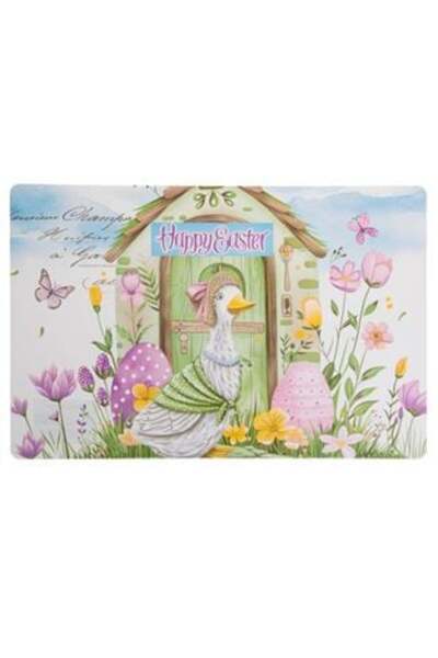 OEM Plastic Plate Holder with Duck & Purple Eggs Design for Easter 30 x 45 cm