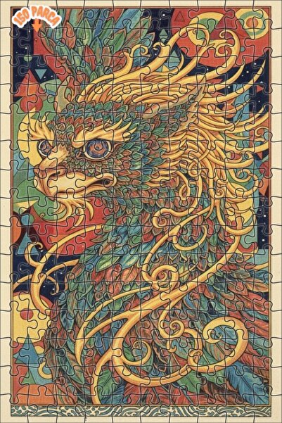 Esranın Dünyası Fantastic Feathered Creature Oil Painting Lookalike Double-La...