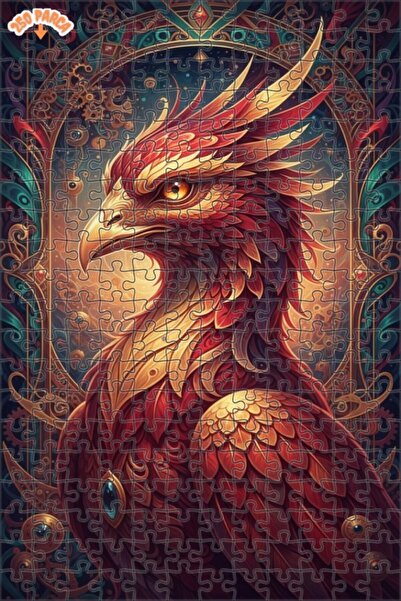 Esranın Dünyası لغز خشبي بإطار مزدوج الطبقات بمظهر لوحة زيتية لطائر الفينيق ا...