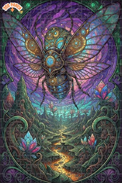 Esranın Dünyası Mystical Insect Design Double-Layer Framed Wooden Puzzle 250 ...