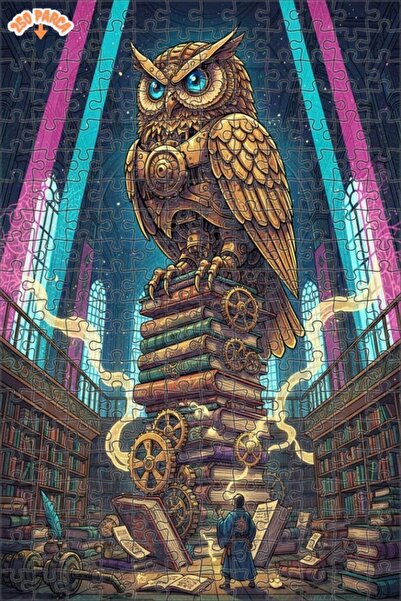 Esranın Dünyası Mechanical Owl Wisdom Tower Double-Layer Framed Wooden Puzzle...