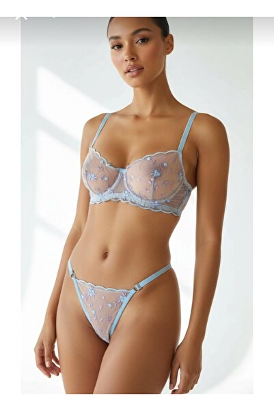 Freya KADIN BUZ MAVİSİ FLORA İÇ ÇAMAŞIRI TAKIMI