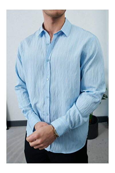 perasttesktil Men's Striped Regular Shirt