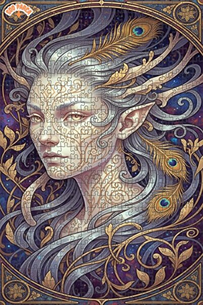 Esranın Dünyası Mysterious Forest Fairy Oil Painting Look Double Layer Framed...