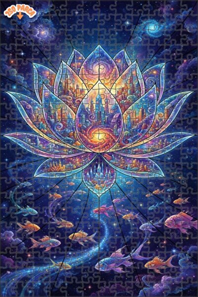 Esranın Dünyası لغز خشبي للمدينة الزهرية الفلكية وحثيرة الأسماك مزدوج الطبقات...