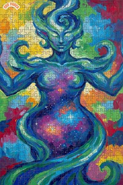 Esranın Dünyası Universal Energy Woman Oil Painting Look Wooden Puzzle 500 Pi...