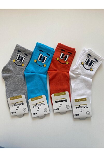 TMR Colorful Smiling Face Adult Unisex 4-Pack Socks