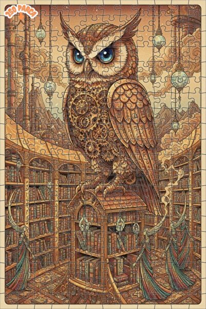 Esranın Dünyası Mechanical Owl Art Double Layer Framed Wooden Puzzle 250 Piec...