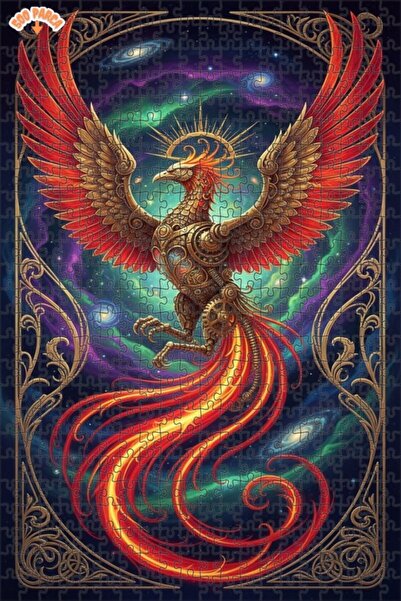 Esranın Dünyası Mystical Phoenix Warrior Art Oil Painting Look Wooden Puzzle ...