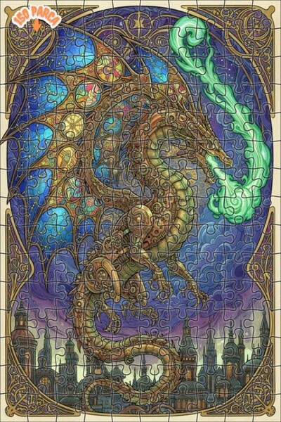Esranın Dünyası Mechanical Dragon Art Double Layer Framed Wooden Puzzle 150 P...