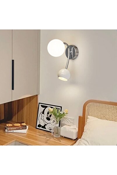 demet habek mylights Modern Aplik Çift Yönlü E27 Mat Opal Cam GU10 Küre Krom ...