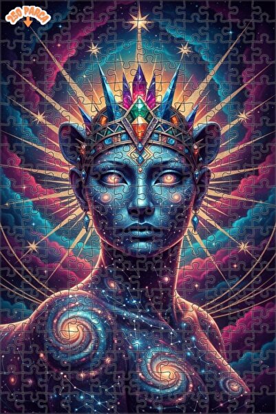 Esranın Dünyası Space Goddess Looking Wood Puzzle with Double-Layer Frames 25...
