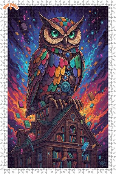 Esranın Dünyası Magical Knowledge Owl Double-Layer Framed Wooden Puzzle 1000 ...