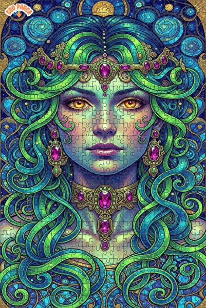 Esranın Dünyası Magical Woman Portrait Oil Painting Look Double Layer Framed ...