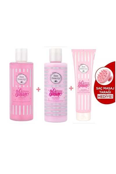 Bee Beauty Glossy Shine Şampuan +Krem +Maske 3lü set