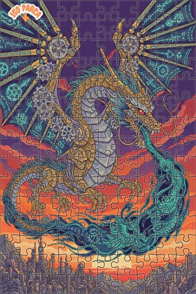Esranın Dünyası Mechanical Dragon Art Double Layer Framed Wooden Puzzle 150 P...