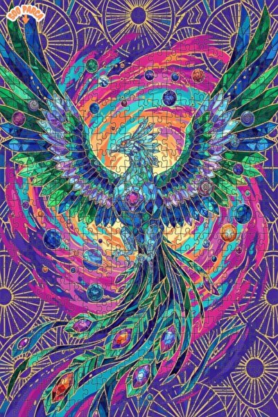 Esranın Dünyası لغز خشبي رائع لفن الفسيفساء الكوني على شكل طائر فينيكس مكون م...