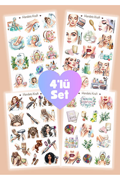 Handeto Kraft 4'lü Clean Girl Sticker Set Planner Ajanda Bullet Journal Için ...