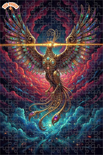 Esranın Dünyası Golden Feathered Emerald-Eyed Phoenix Oil Painting Lookalike ...