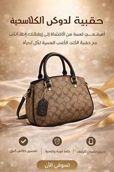 Generic Prime Elegant Women's Bag , Chocolate Brown with Black Accents - Luxu...