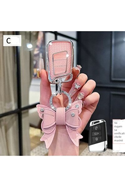 QGC Silver Sport Car Key Case with Lanyard and Playful, Trendy Car Accessory,...