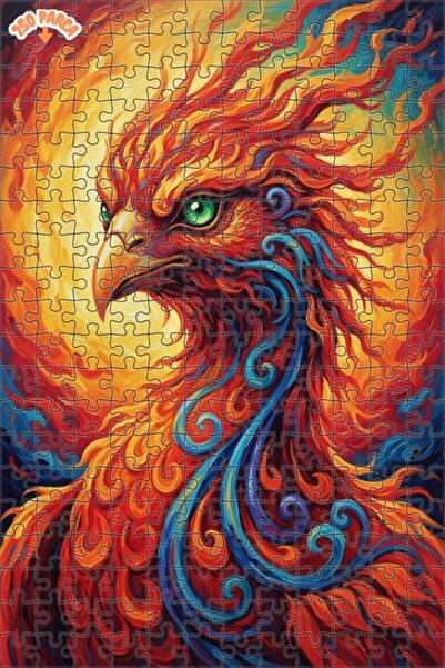 Esranın Dünyası لغز خشبي مكون من مزدوج الطبقات قطعة بتصميم طائر الفينيق المتأ...