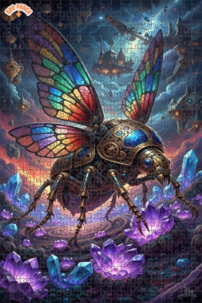 Esranın Dünyası Magical Mechanical Insect Oil Painting Lookalike Double-Layer...