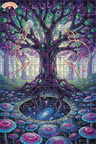 Esranın Dünyası Mysterious Crystal Tree and Galaxy Pit Double-Layer Framed Wo...