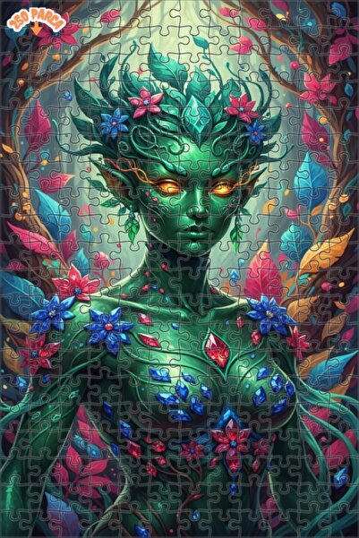 Esranın Dünyası Forest Fairy Watercolor Look Wooden Puzzle Double-Layer Frame...