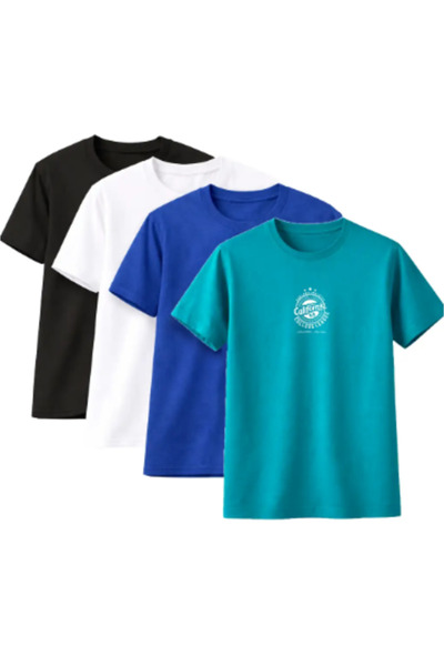 Sweetline Pachet de 4 unisex supradimensionat California cu imprimeu tricou –...