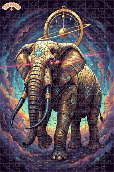 Esranın Dünyası لغز خشبي على شكل فيل ميكانيكي مهيب مزدوج الطبقات إطارًا 250 ق...