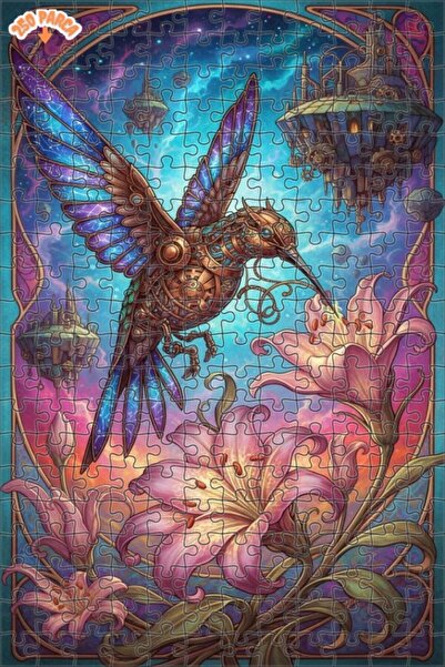 Esranın Dünyası Magic Mechanical Hummingbird Double Layer Framed Wooden Puzzl...