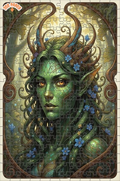 Esranın Dünyası Forest Fairy Art Looking Oil Painting Double-Layer Framed Woo...