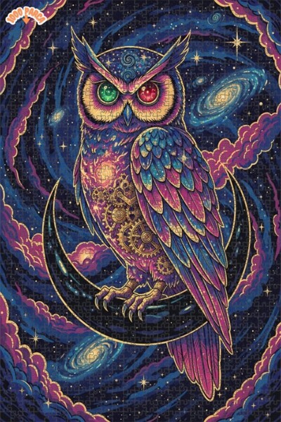 Esranın Dünyası لغز خشبي مكون من مزدوج الطبقات إطارًا بتصميم بومة سحرية وحلما...