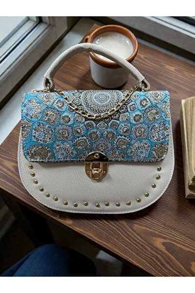 KAYA GİFT AND BAG حقيبة يد وكتف نسائية بيضاوية الشكل قابلة للقفل